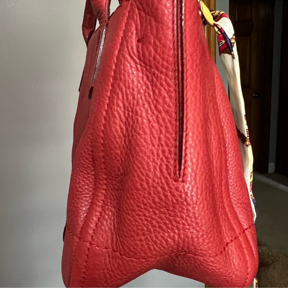 Salvatore Ferragamo Red Tote with Scarf Detail - Picture 8 of 16